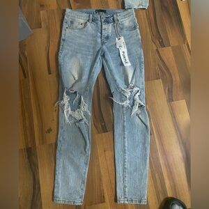 Purple Brand Jeans Distressed Light Blue